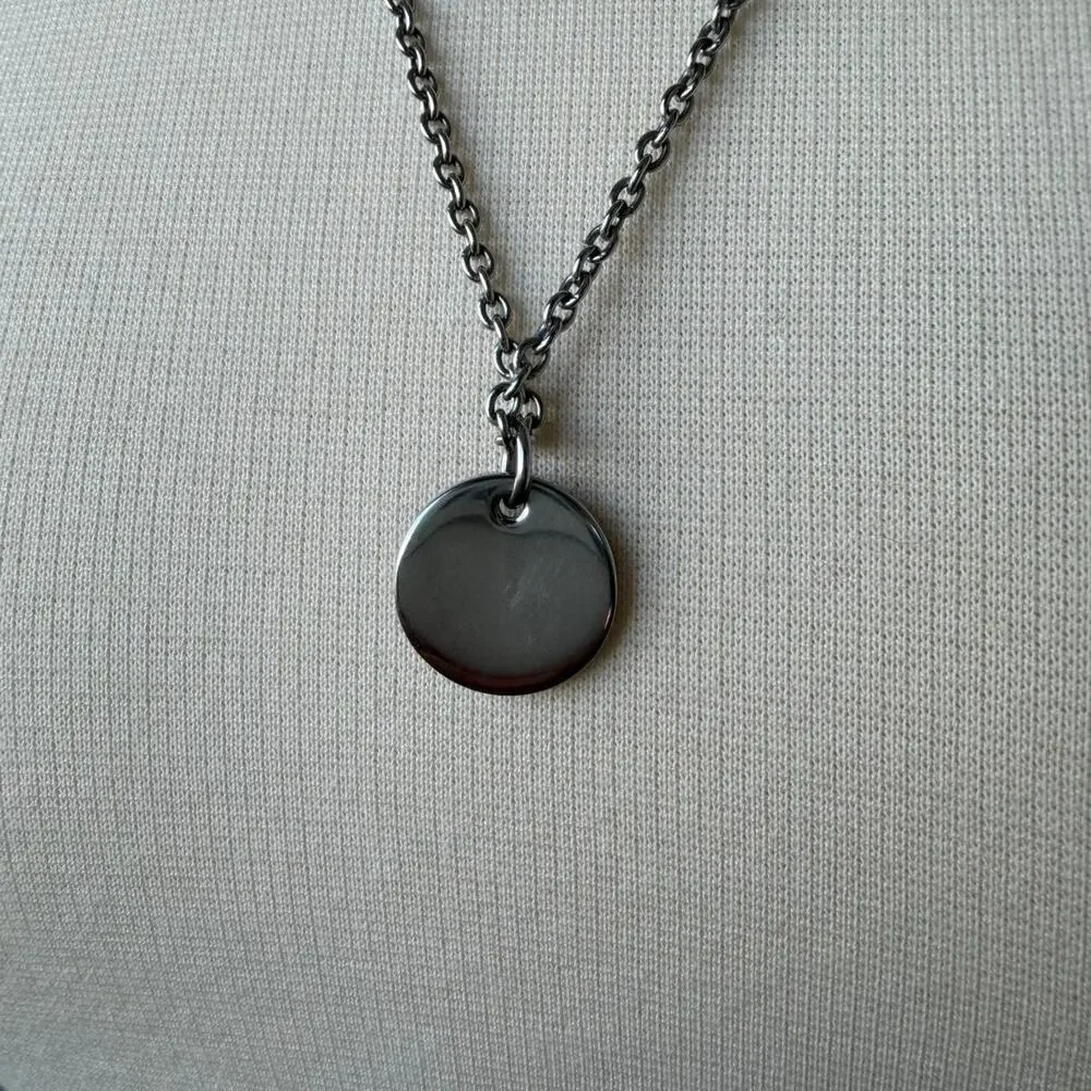 Dolce & Gabbana Since 1994 Round Logo Pendant Necklace Silver